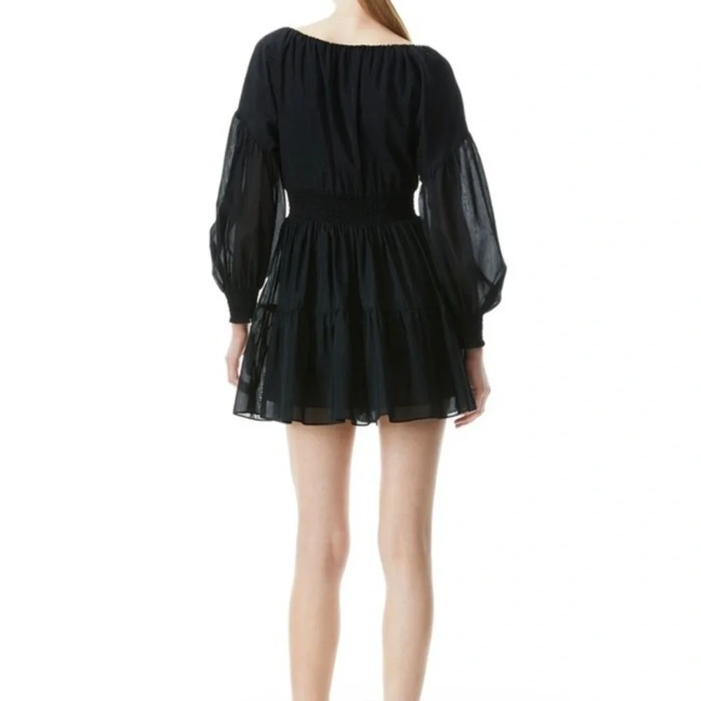 Alice + Olivia Kiara Button Front Dress in Black 6 - Picture 2 of 12